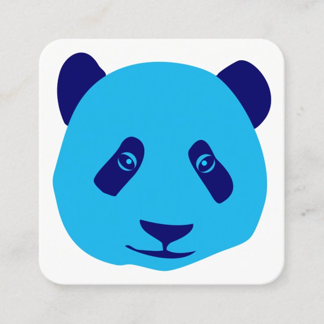 Cartão De Visita Quadrado Panda - Azul (Frente)