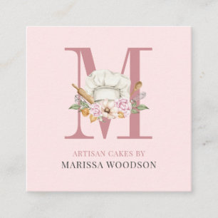 Cartão De Visita Quadrado Paneleiras de padaria de pastelaria Ferramentas Qu