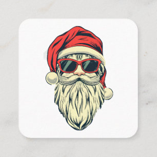 Cartão De Visita Quadrado papai noel com óculos