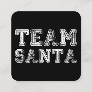Cartão De Visita Quadrado Papais noeis da equipe Feliz Natal