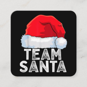 Cartão De Visita Quadrado Papais noeis de Equipe Família de Esquadrão de Nat