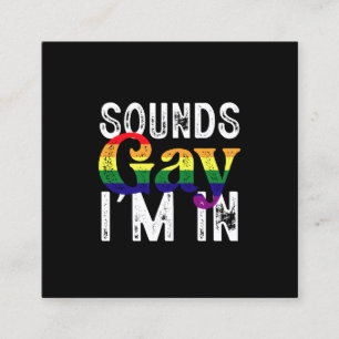 Cartão De Visita Quadrado Parece Gay Estou Na Bandeira LGBT Colorida Mês do