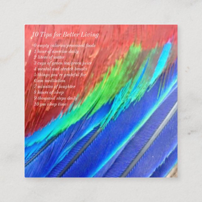 Cartão De Visita Quadrado Parte dianteira e parte traseira quadradas do (Verso)