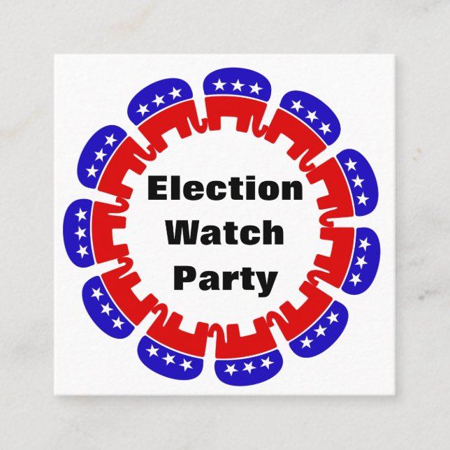 Cartão De Visita Quadrado Partido Republicano do Observatório Eleitoral (Frente)