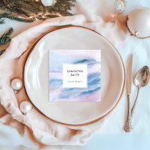 Pastel Cor de Água Abstrato Azul Cor de Rosa Azul