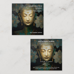 CARTÃO DE VISITA QUADRADO PATINA DE PAZ   RETRATO DE MEDITAÇÃO