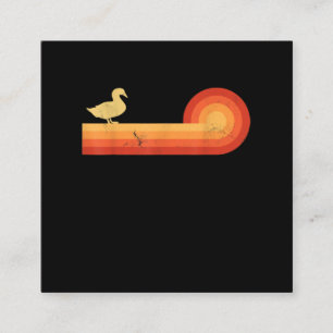 Cartão De Visita Quadrado pato estilo 60s 70s presentes de fazenda homens mu