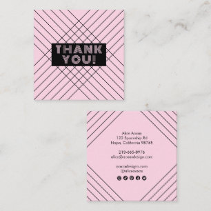 Cartão De Visita Quadrado Pedido de agradecimento - Abstrato Minimalista - C