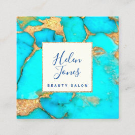 Cartão De Visita Quadrado pedra turquesa