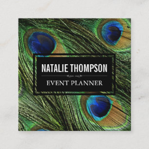Cartão De Visita Quadrado Penas do pavão