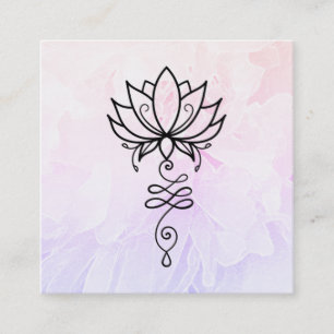 Cartão De Visita Quadrado *~ Peony Nirvana Sacred Geometry Reiki Lotus