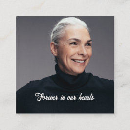 Cartão De Visita Quadrado Personalizar Foto Personalizada do Funeral Memoria