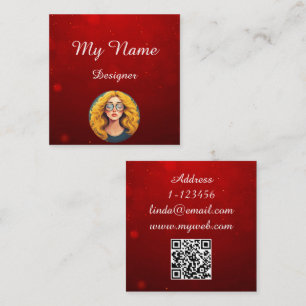 Cartão De Visita Quadrado Personalizar profissional de código QR