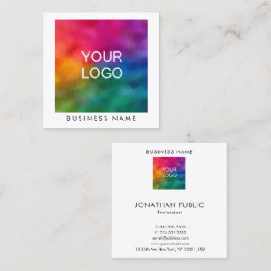 Cartão De Visita Quadrado Personalize e faça upload do logotipo da sua empre