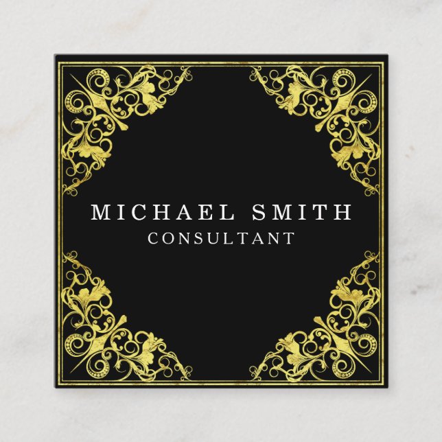 Cartão De Visita Quadrado Personalized Custom Minimalist Modern QR Code Logo (Frente)