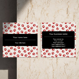 Cartão De Visita Quadrado Pestores De Patas, Patas De Cães, Patas De Gato, P