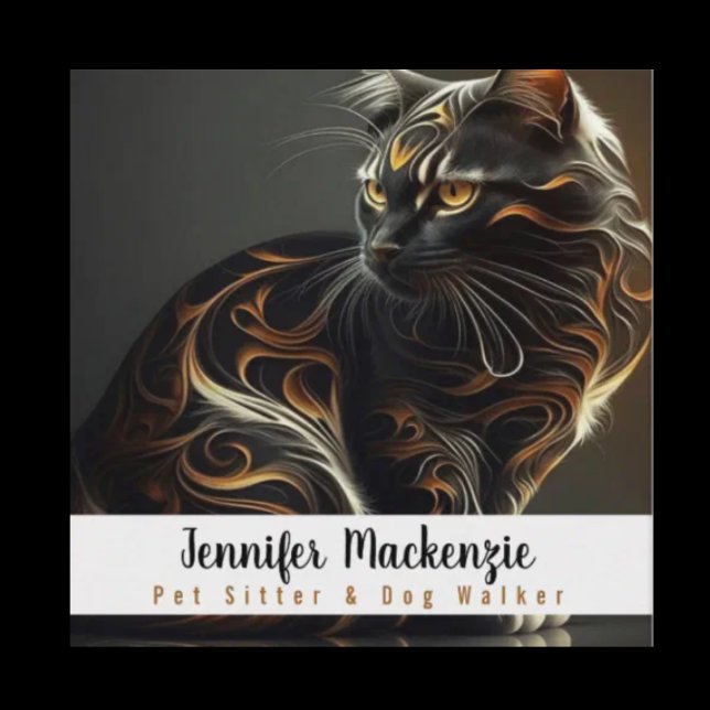 Cartão De Visita Quadrado Pet Sitter e Walker Cão (Criador carregado)