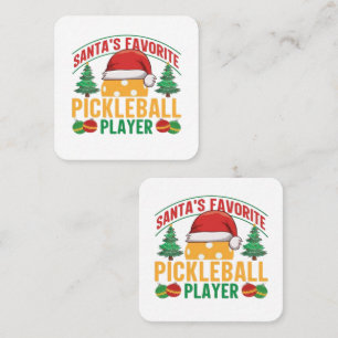 Cartão De Visita Quadrado Pickleball no Natal
