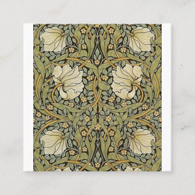 Cartão De Visita Quadrado Pimpernel William Morris (Frente)
