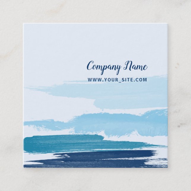 Cartão De Visita Quadrado Pincéis de água (Frente)