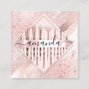 Cartão De Visita Quadrado Pincéis de logotipo de artista de ativação profiss