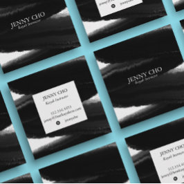 Cartão De Visita Quadrado Pinta Negra Profunda Tinta Negra Negra Escuridão B