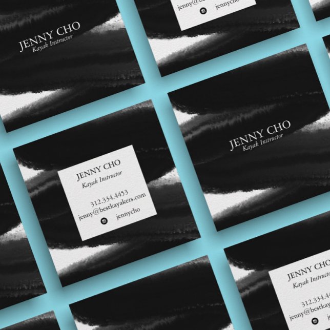 Cartão De Visita Quadrado Pinta Negra Profunda Tinta Negra Negra Escuridão B (Criador carregado)