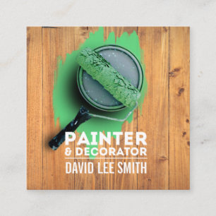 Cartão De Visita Quadrado Pintor profissional e decorador