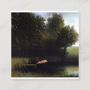 Cartão De Visita Quadrado Pintura de porco Kohler