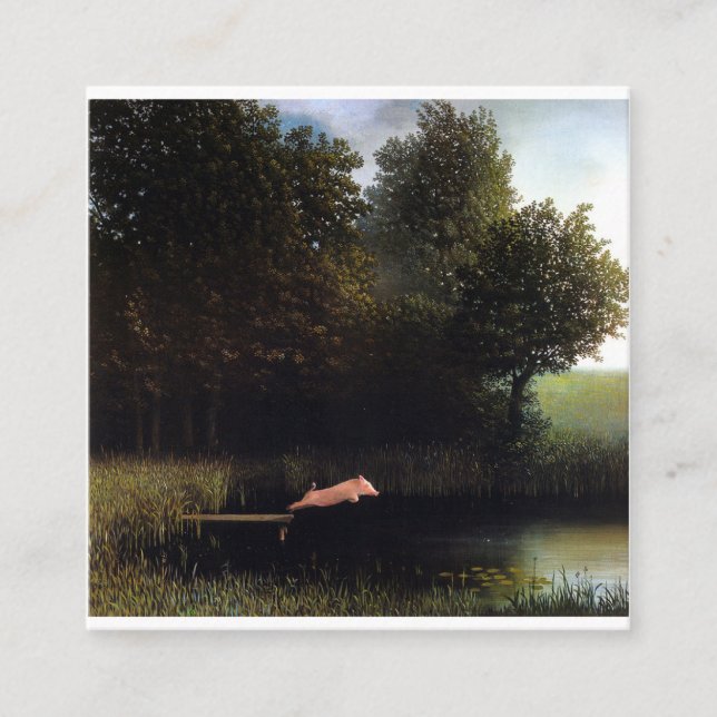 Cartão De Visita Quadrado Pintura de Porcos Kohler (Frente)