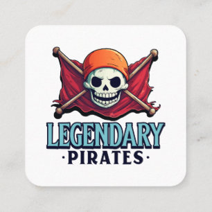 Cartão De Visita Quadrado Piratas lendários