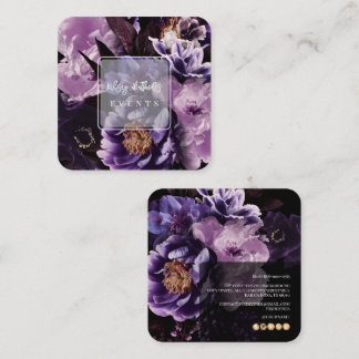 Cartão De Visita Quadrado PixDezines Flores Sombrias e Escuras
