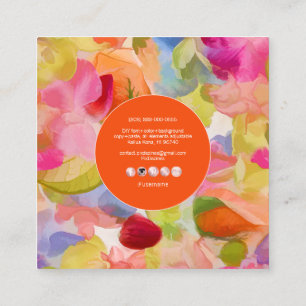 Cartão De Visita Quadrado PixDezines O'kika Watercolor Flowers, Orchids