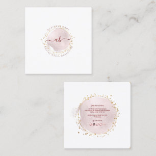 Cartão De Visita Quadrado PixDezines Simples Traço De Pincel Leve + Sq De Bo