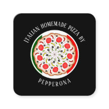 Pizza de pepperoni bandeira italiana preta profiss