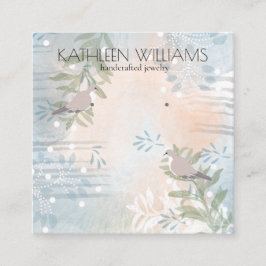 Cartão De Visita Quadrado Placa de apresentação de cor botânica floral moder