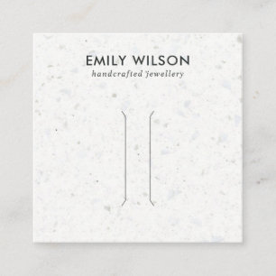 CARTÃO DE VISITA QUADRADO PLACA DE EXIBIÇÃO DE CINZAS BRANCAS RUSTICAS TER