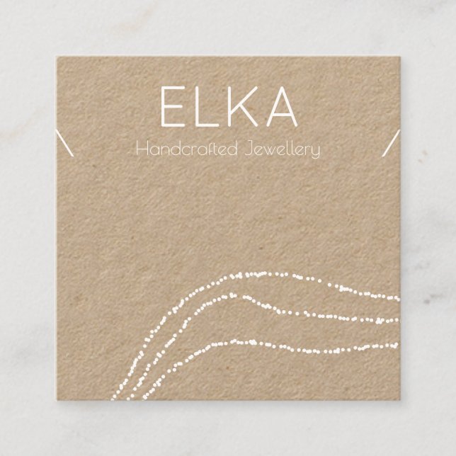 Cartão De Visita Quadrado Placa de Exibição de Colar Quadrada de Pontos Bran (Frente)