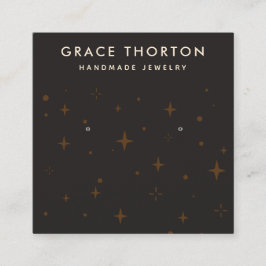 Cartão De Visita Quadrado Placa de Exibição de Estrelas Cósmicas Ouvindo Joi