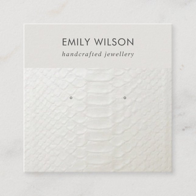 CARTÃO DE VISITA QUADRADO PLACA DE EXIBIÇÃO DE EXIBIÇÃO DE COURO BRANCO (Frente)