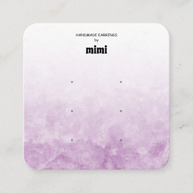 Cartão De Visita Quadrado Placa de Exibição de Leitura Roxa de Aquarela (Frente)