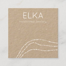 Cartão De Visita Quadrado Placa de Exibição de Pontos Brancos Quadrados do K