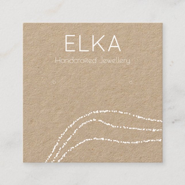 Cartão De Visita Quadrado Placa de Exibição de Pontos Brancos Quadrados do K (Frente)