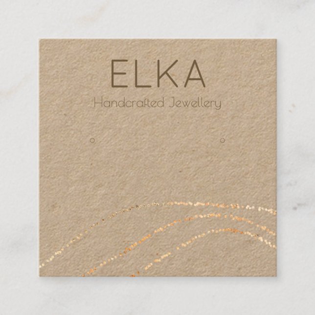 Cartão De Visita Quadrado Placa de Exibição de Pontos Dourados Quadrados do  (Frente)