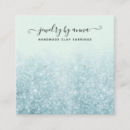 Cartão De Visita Quadrado Placa de exibição de travas azuis