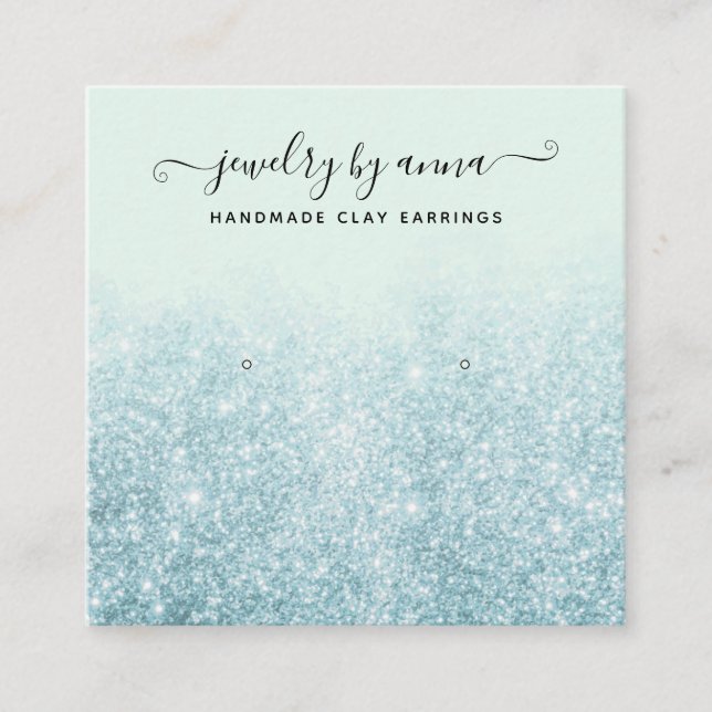 Cartão De Visita Quadrado Placa de exibição de travas azuis (Frente)