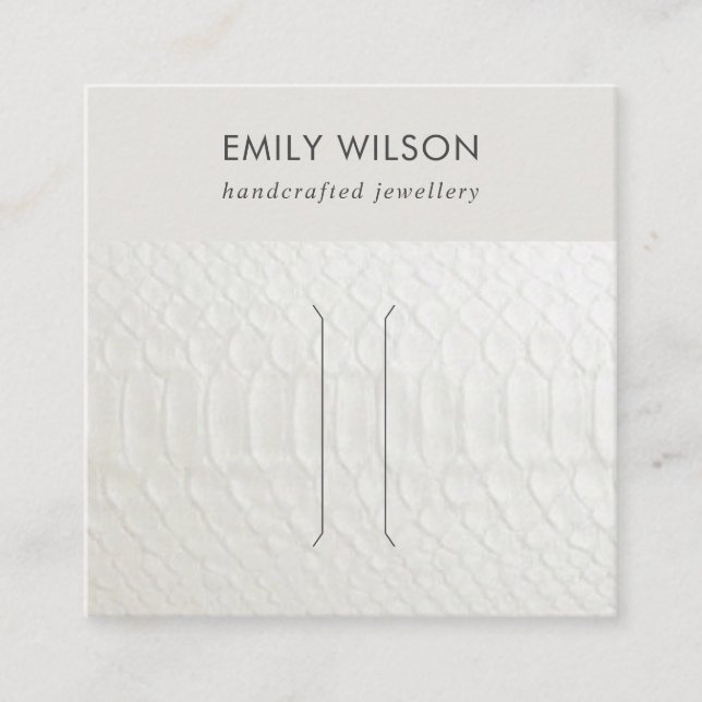 CARTÃO DE VISITA QUADRADO PLACA DE EXIBIÇÃO DO CABELO DE TEXTURA BRANCA (Frente)