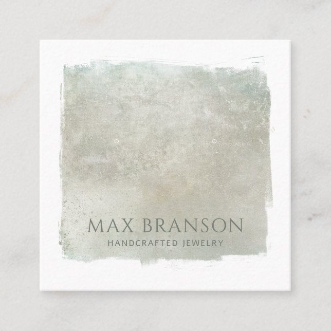 Cartão De Visita Quadrado Placa de Exibição Verde do Sage Moderno (Frente)