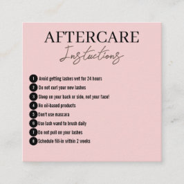 Cartão De Visita Quadrado Placa de Pós-Cuidados Minimalista Moderna