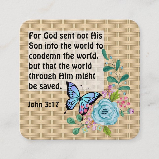 Cartão De Visita Quadrado Placa de Trato do Evangelho (Frente)